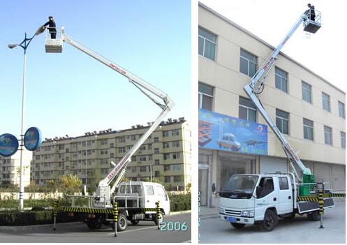 Folding boom aerial work platform